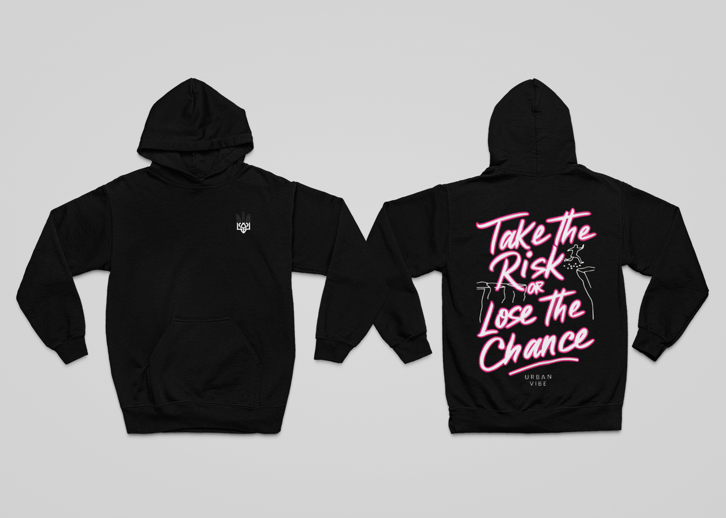 Urban Vibe - Take the Risk or Lose the Chance - PINK- Hoodie